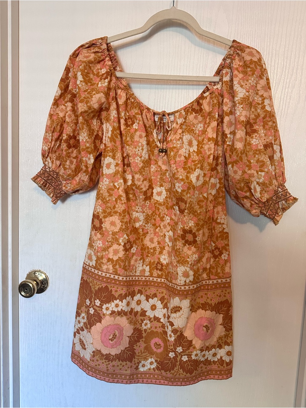 Spell and the Gypsy Anne Tunic Dress in Peach, size XS